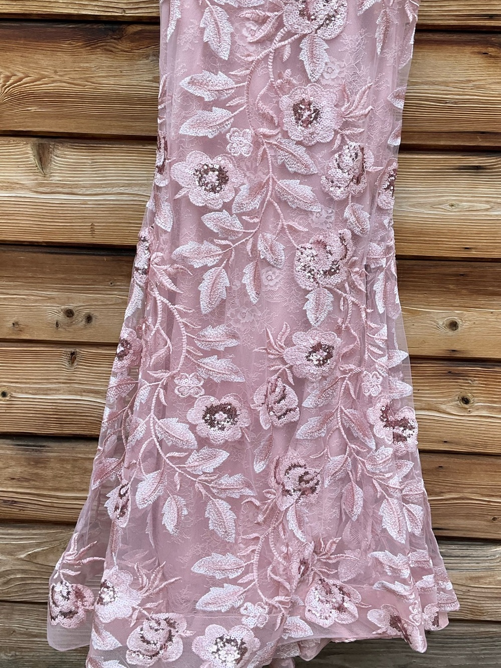 MAC DUGGAL Pink Size 6 Satin Off The Shoulder Embroidered Mermaid Gown - Picture 8 of 13